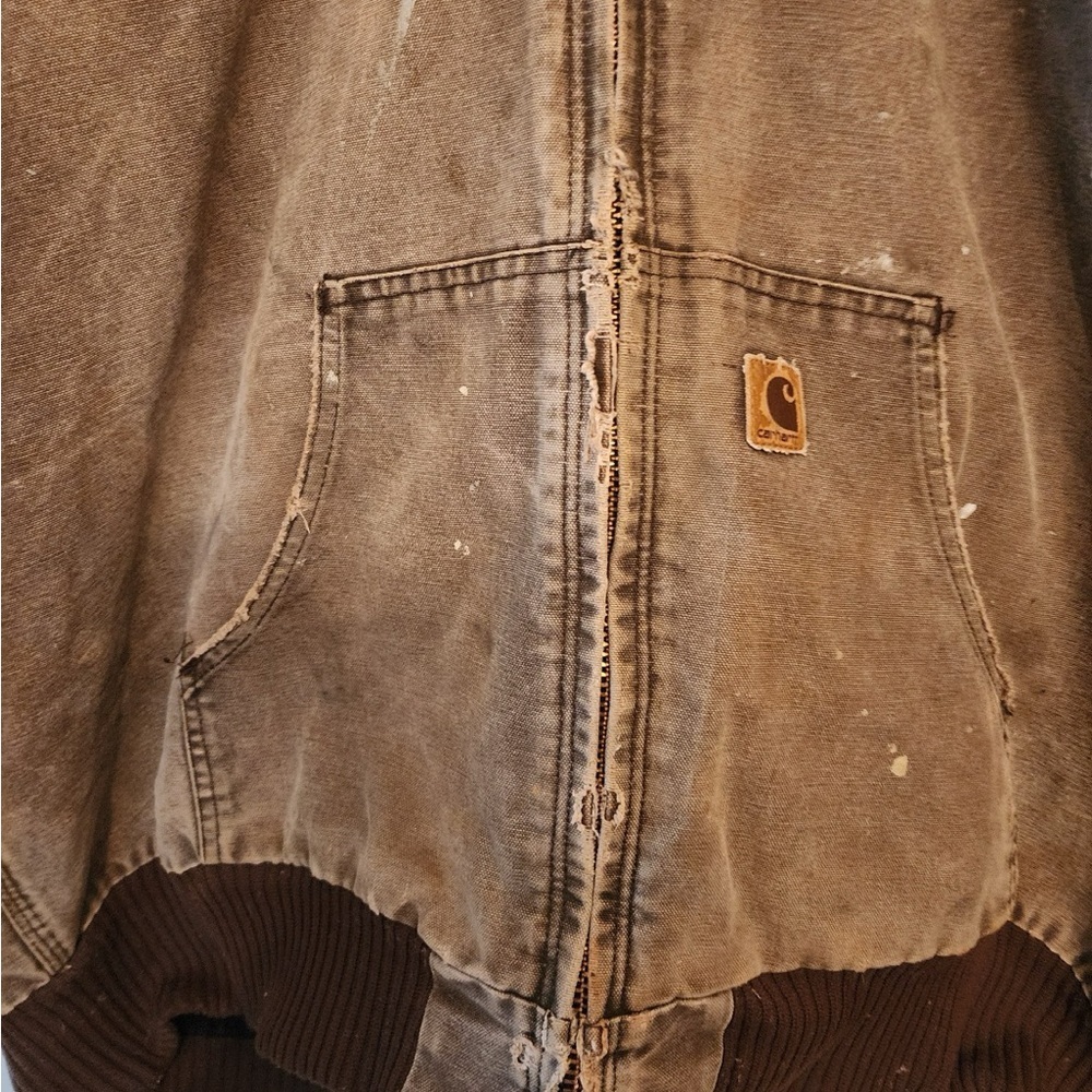 Vtg y2k Carhartt Thermal-Lines Hooded Active Jacket Chestnut J25 CHT Men’s 2XLT - Picture 4 of 12